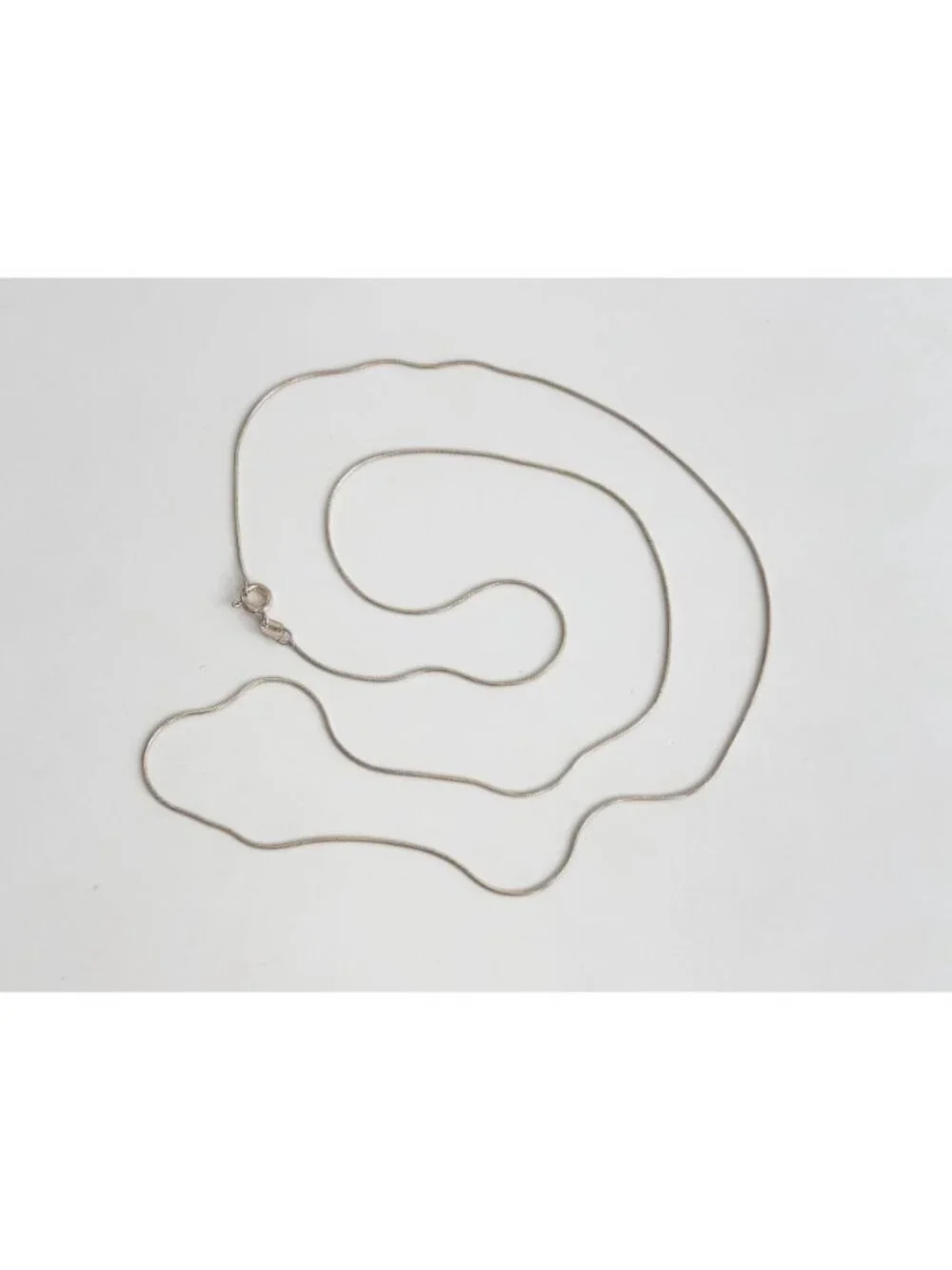 Snake Chain Sterling Silver 925 Minimalist Classic Vintage Necklace - 23